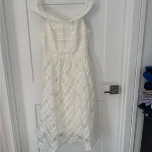 Lace & Mesh White Dress